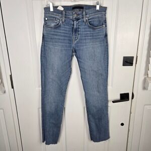 Joe's Jeans Brixton Kinetic Straight Narrow Womens 30 Raw Hem Izel Denim Stretch